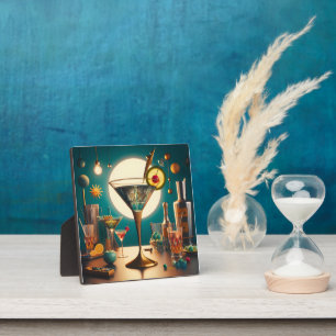 Atomic Futuristic Circuit Board Martini Plaque