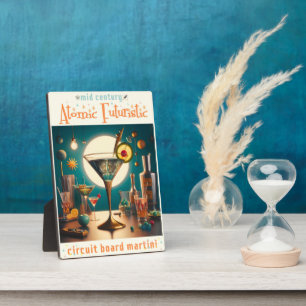 Atomic Futuristic Circuit Board Martini Plaque