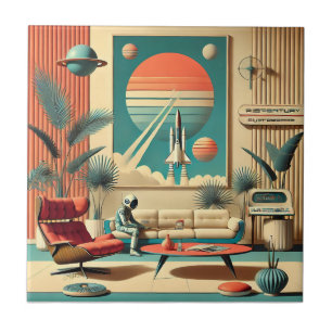 Atomic Futuristic Florida Space Age Family Room Ceramic Tile