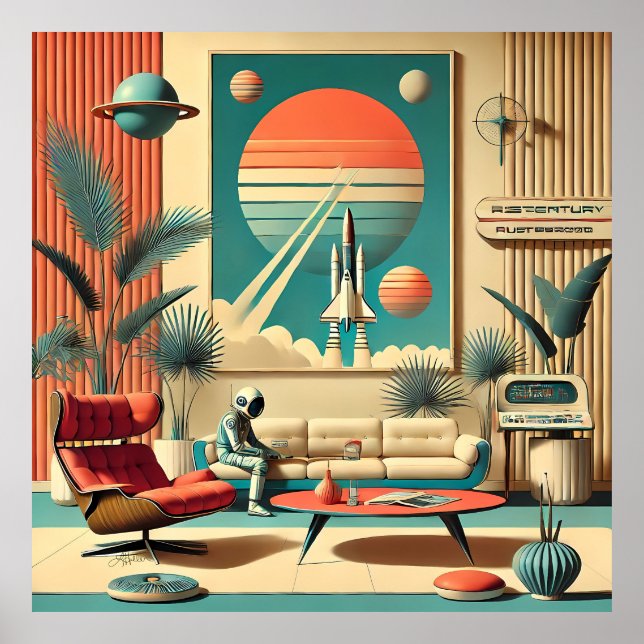 Atomic Futuristic Florida Space Age Family Room Poster (Front)