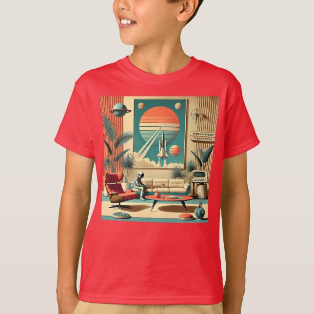 Atomic Futuristic Florida Space Age Family Room T-Shirt (Front)