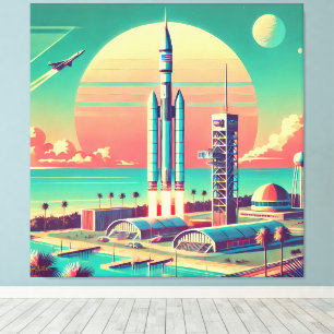 Atomic Futuristic New Florida Launch Site Canvas Print