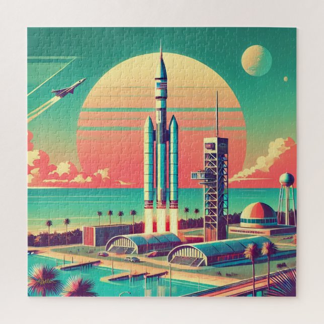Atomic Futuristic New Florida Launch Site Jigsaw Puzzle (Vertical)