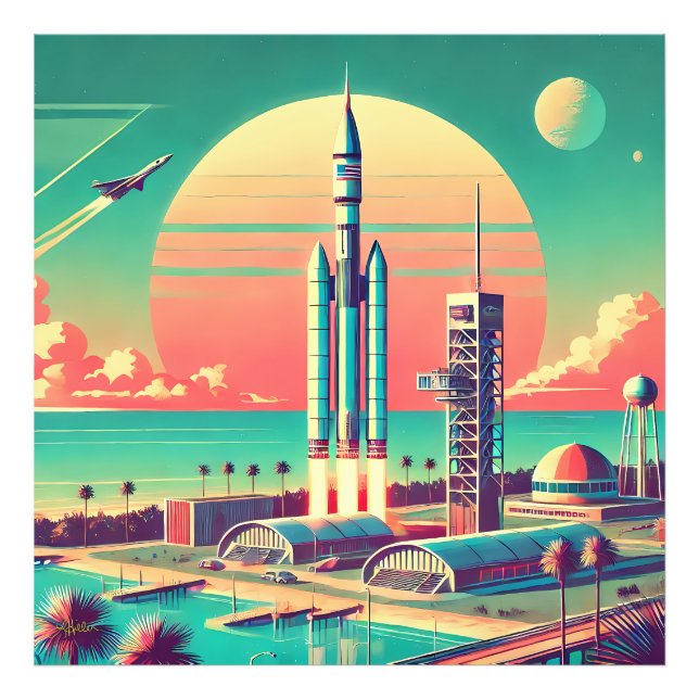 Atomic Futuristic New Florida Launch Site Photo Print (Front)