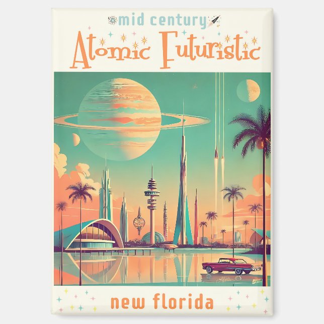 Atomic Futuristic New Florida Magnet (Front)