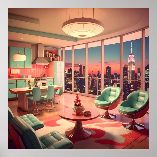 Atomic Futuristic Penthouse Apartment Poster (Front)