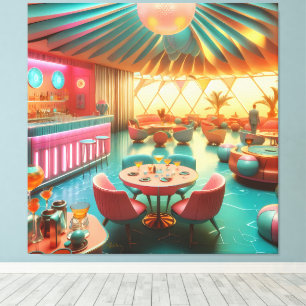 Atomic Futuristic Retro Florida Lounge Canvas Print