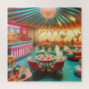 Atomic Futuristic Retro Florida Lounge Jigsaw Puzzle