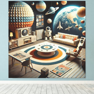 Atomic Futuristic Space Age Kids Playroom Canvas Print