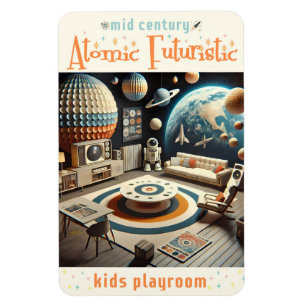 Atomic Futuristic Space Age Kids Playroom Magnet