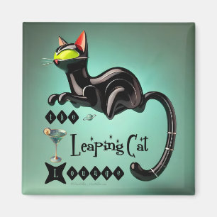 Atomic Futuristic The Leaping Cat Lounge Magnet