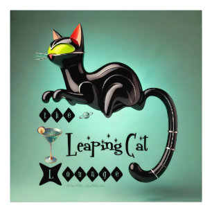 Atomic Futuristic The Leaping Cat Lounge Photo Print