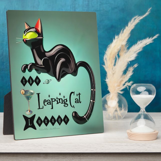 Atomic Futuristic The Leaping Cat Lounge Plaque (Side)