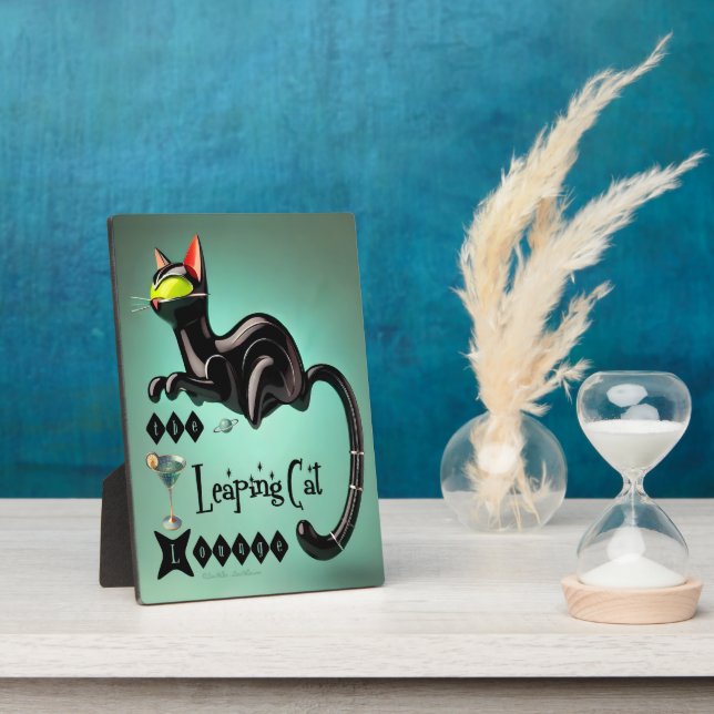 Atomic Futuristic The Leaping Cat Lounge Plaque (Side)