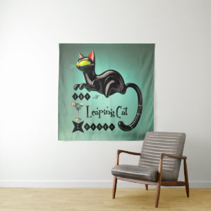 Atomic Futuristic The Leaping Cat Lounge Tapestry