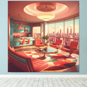 Atomic Futuristic Urban Apartment Canvas Print