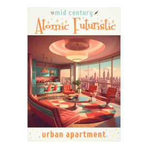 Atomic Futuristic Urban Apartment Photo Print