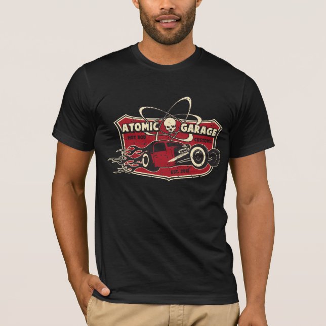 Atomic Garage retro skull front tee (Front)