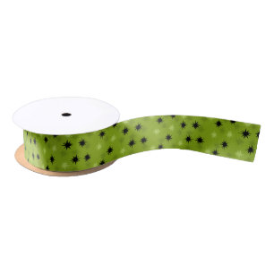 Atomic Green Starbursts Satin Ribbon