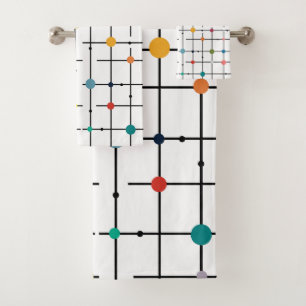 Atomic Grid  Bath Towel Set