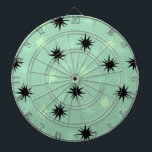 Atomic Jade & Mint Starbursts Igloo Dart Board<br><div class="desc">This Atomic Jade and Mint Starbursts Dart Board has all of the mid century modern fun of your grandma’s kitchen, minus the sticky linoleum. The kitschy design features a jade background with gold speckles and randomly placed starbursts in black, jade, and mint. This vintage inspired pattern is mod enough to...</div>