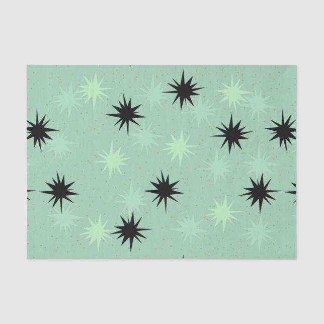 Atomic Jade & Mint Starbursts Tissue Paper (Front)
