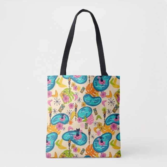 Atomic Kitty Luau Shoulder Tote Bag (Front)