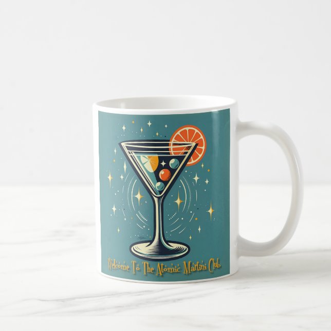 Atomic Martini Club Retro Futuristic Cocktail Coffee Mug (Right)