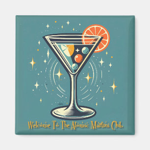 Atomic Martini Club Retro Futuristic Cocktail Magnet