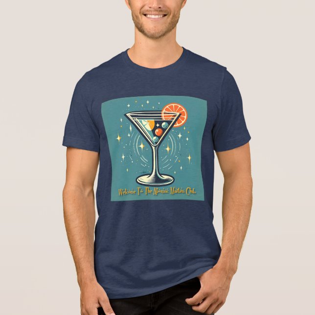 Atomic Martini Club Retro Futuristic Cocktail Tri-Blend Shirt (Front)