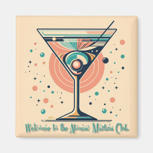 Atomic Martini Club Retro Futuristic Space Age Magnet