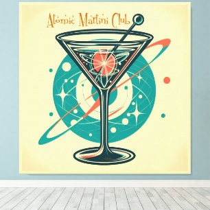 Atomic Martini Club Space Age Canvas Print
