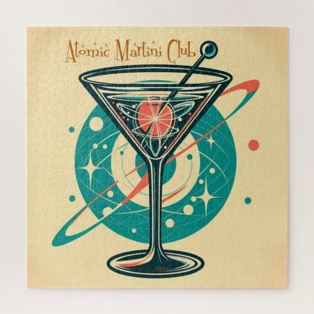 Atomic Martini Club Space Age Jigsaw Puzzle (Vertical)