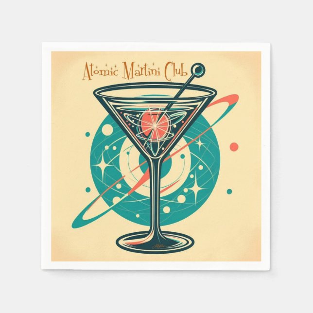 Atomic Martini Club Space Age Napkin (Front)