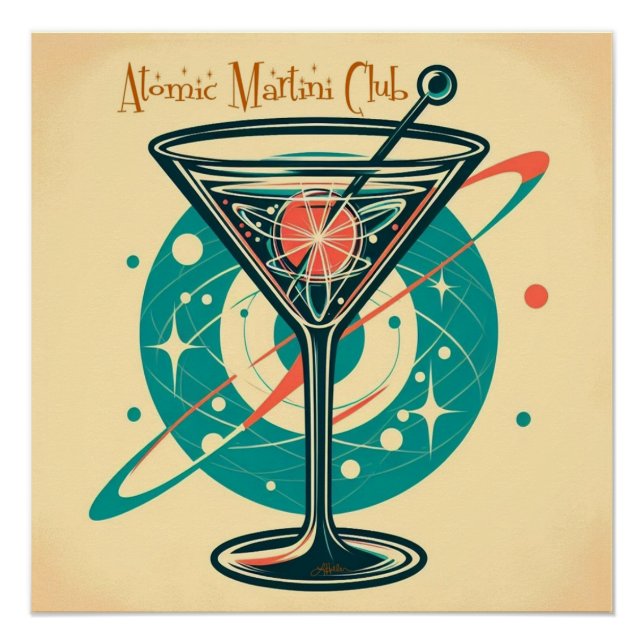 Atomic Martini Club Space Age Poster (Front)