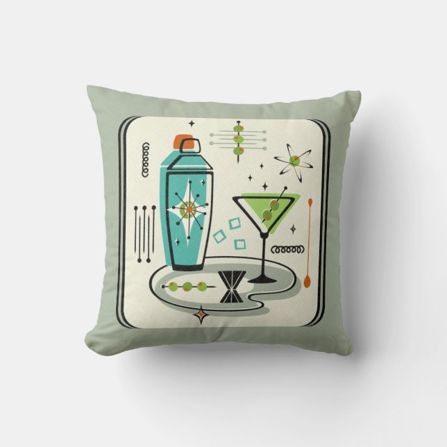 Atomic Martini ©studioxtine Cushion (Front)