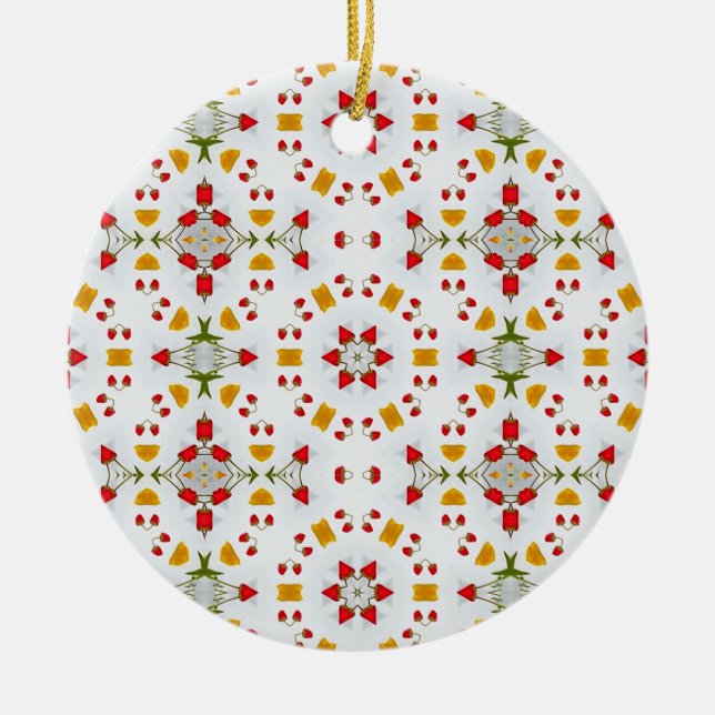 Atomic Mid Century Flower Vintage Ceramic Ornament (Front)