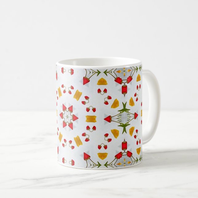 Atomic Mid Century Flower Vintage Coffee Mug (Front Right)