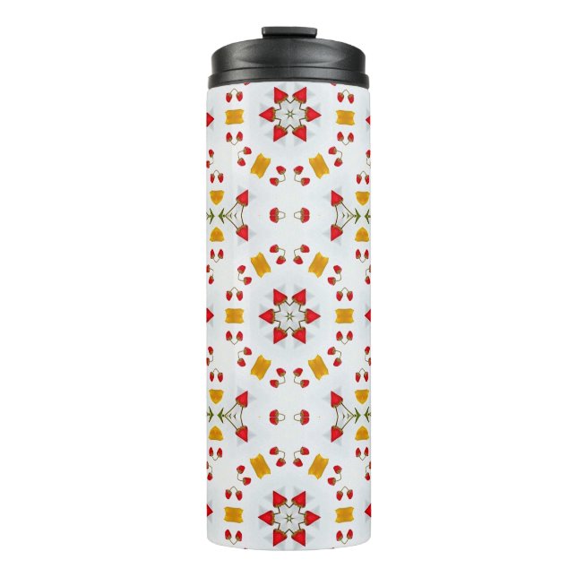 Atomic Mid Century Flower Vintage Thermal Tumbler (Front)
