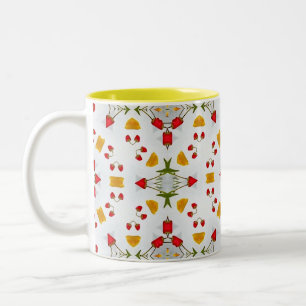 Atomic Mid Century Flower Vintage Two-Tone Coffee Mug