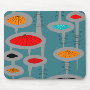 Atomic Mid-Century Inspired Abstract Mouse Pad