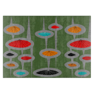 Atomic Mid-Century Inspired Pattern Cutting Board