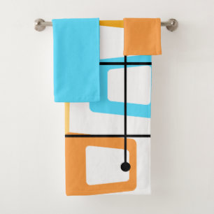 Atomic Mid-Century Modern Bath Towel Set