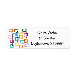 Atomic Mid-Century Modern Label Return Address Label