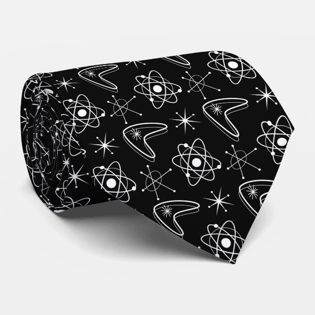 Atomic MOD Midcentury Modern Christmas MCM Black Tie (Rolled)