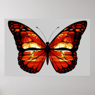 Atomic Mushroom Cloud Butterfly Print Poster
