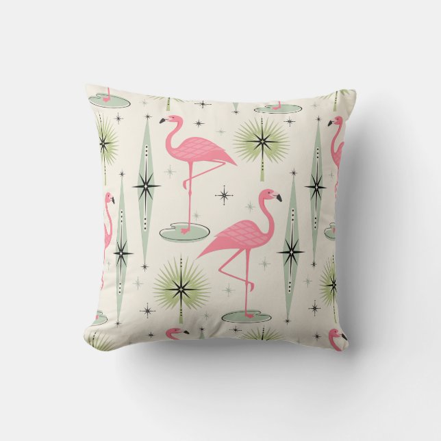 Atomic Oasis with Pink Flamingos Tote Bag Cushion (Front)
