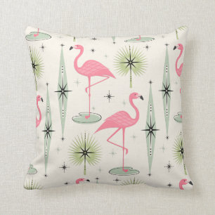 Atomic Oasis with Pink Flamingos Tote Bag Cushion