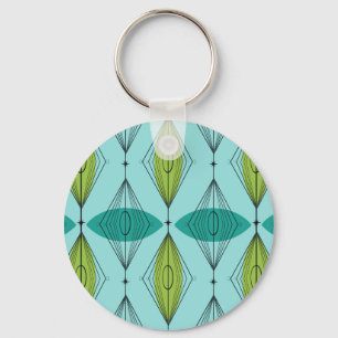 Atomic Ogee and Starbursts Button Keychain
