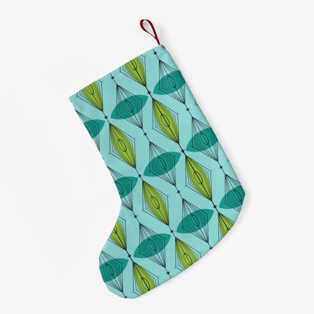 Atomic Ogee and Starbursts Christmas Stocking (Back (Hanging))